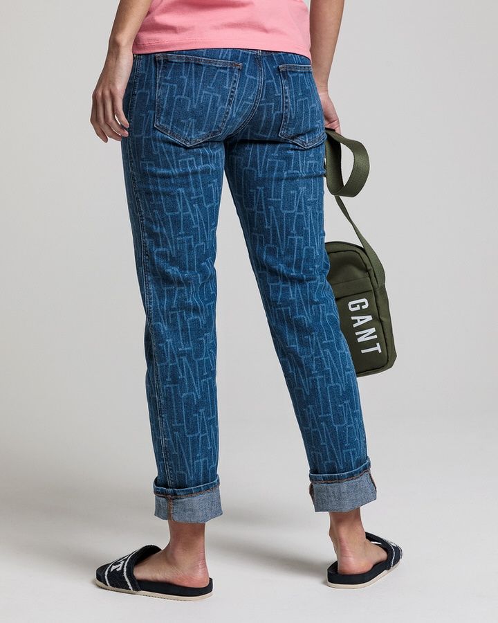 Teen Girls All-Over Logo Cropped Jeans