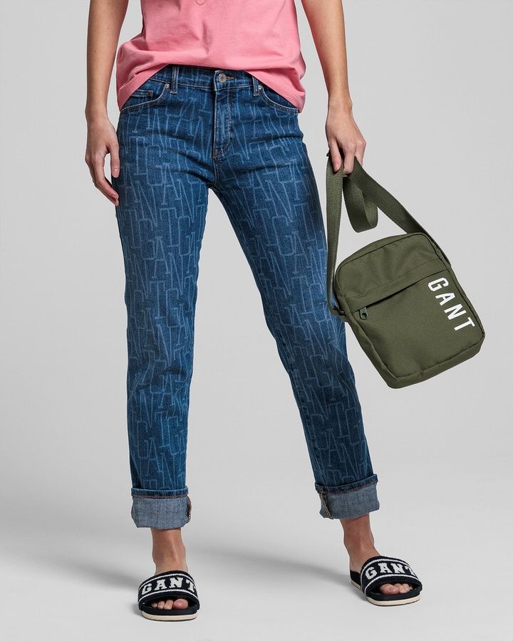 Teen Girls All-Over Logo Cropped Jeans