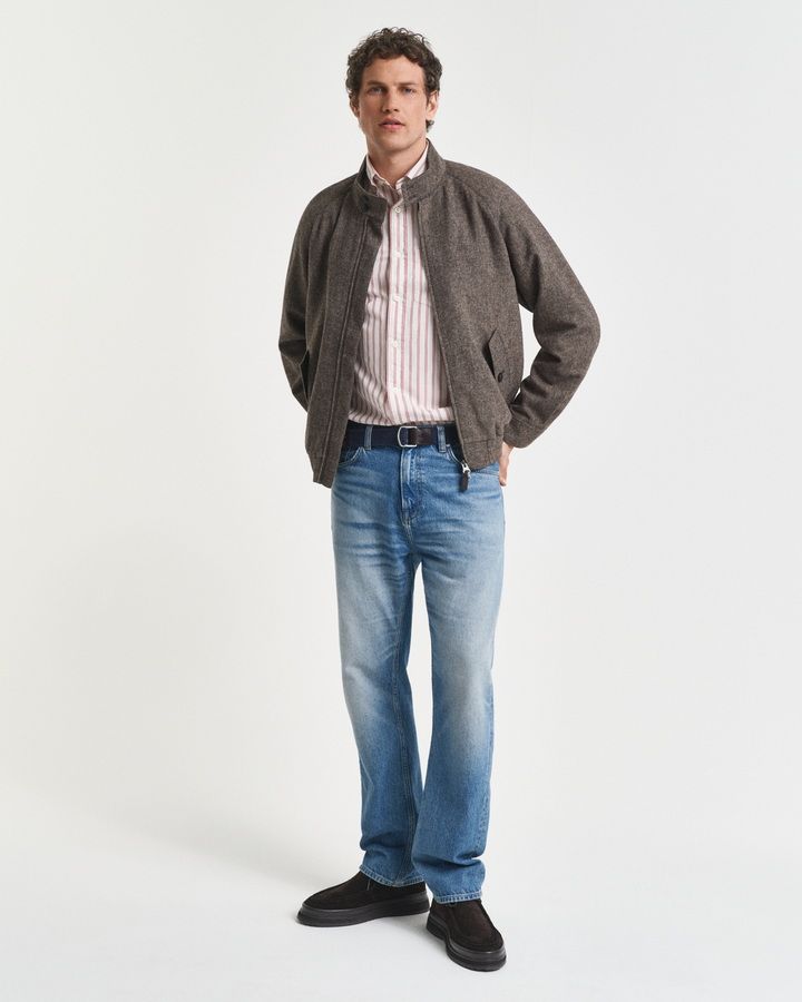 Wool Blend Harrington Jacket