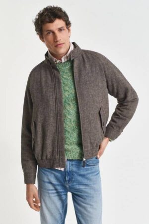 Wool Blend Harrington Jacket