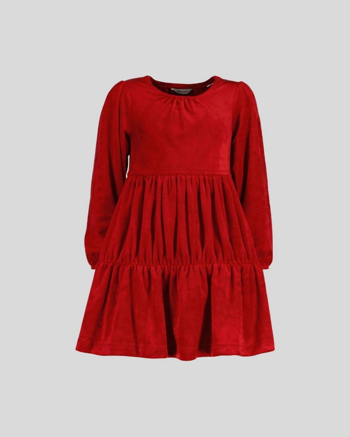 Velour Tiered Dress
