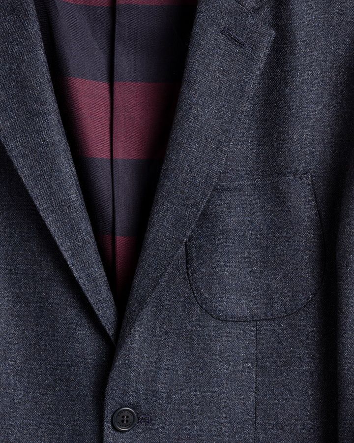 Slim Fit Washable Flannel Suit Jacket