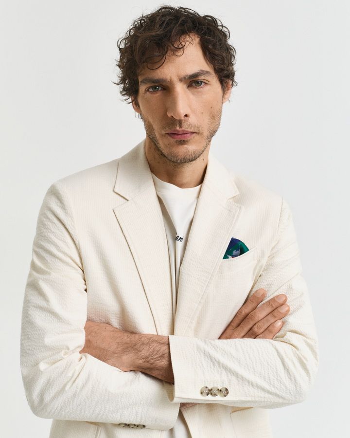 Slim Fit Seersucker Suit Jacket