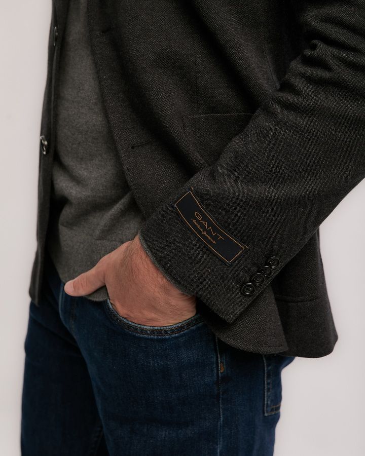 Slim Fit Two-Toned Jersey Pique Blazer