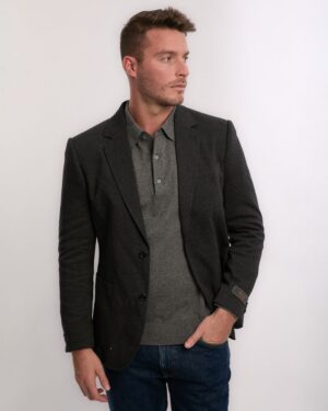 Slim Fit Two-Toned Jersey Pique Blazer
