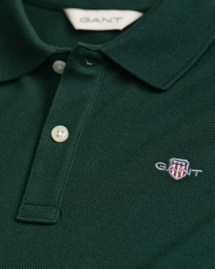 Kids Shield Long Sleeve Pique Polo Shirt