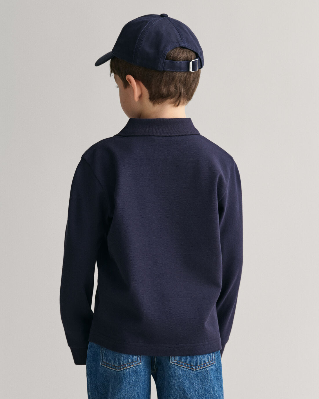 Kids Shield Long Sleeve Pique Polo Shirt