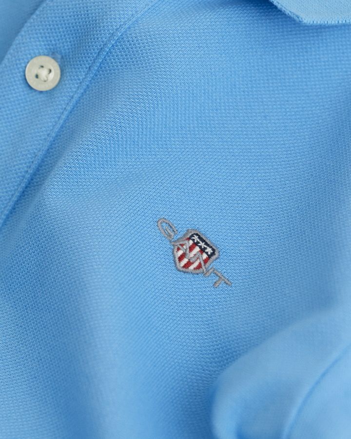 Kids Shield Long Sleeve Pique Polo Shirt