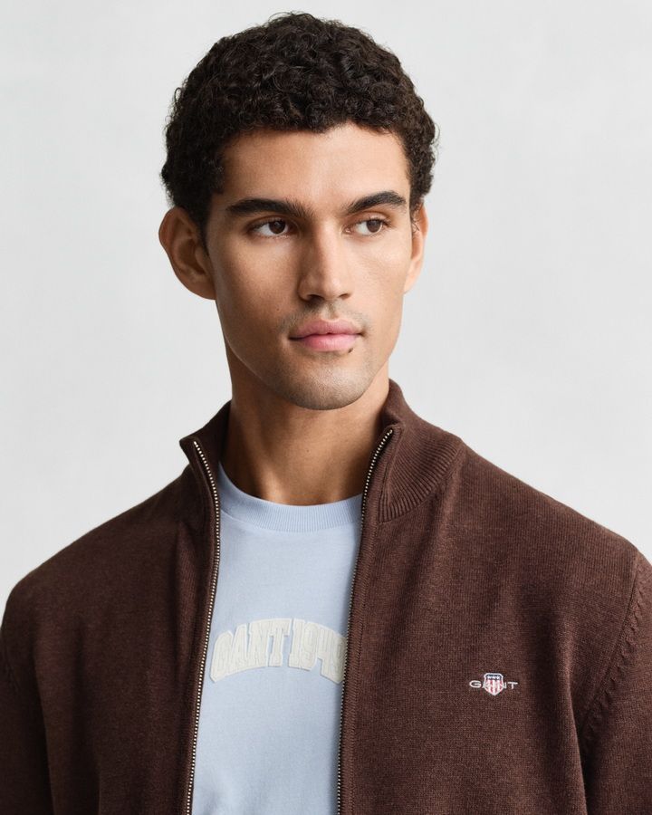 Casual Cotton Zip Cardigan