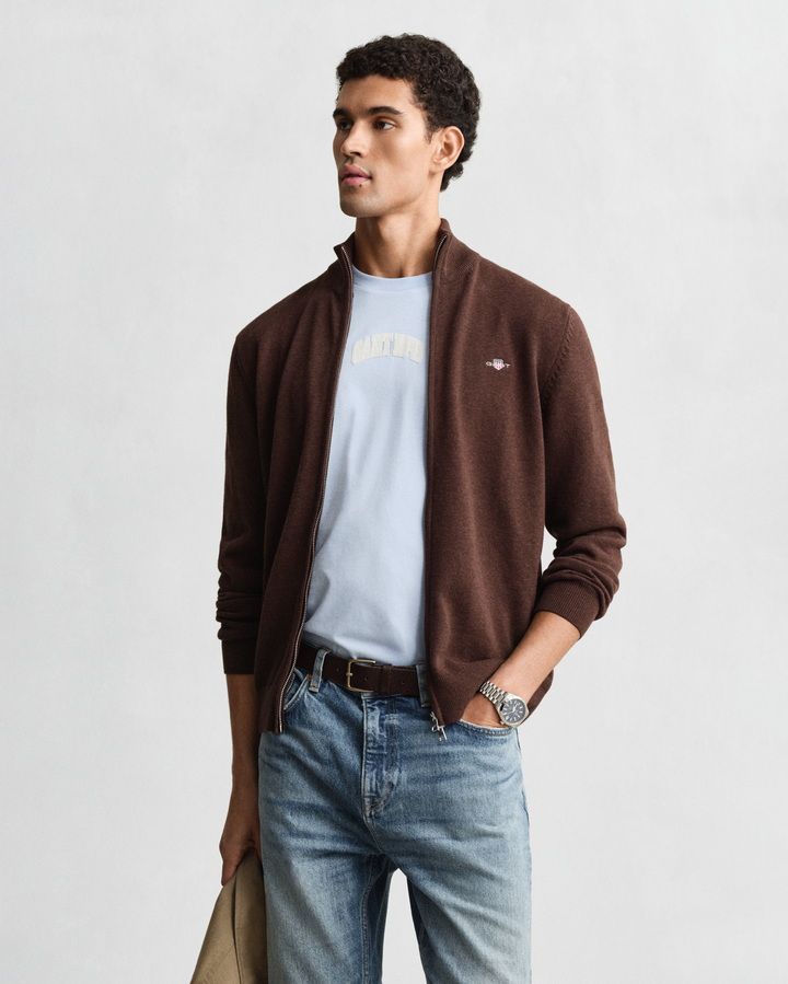 Casual Cotton Zip Cardigan