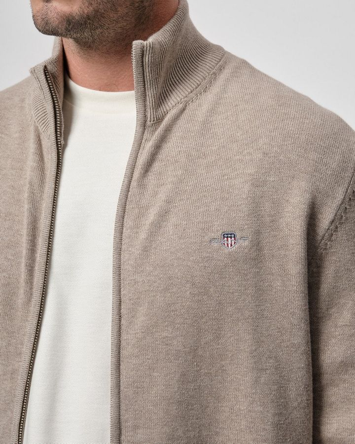 Casual Cotton Zip Cardigan