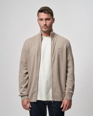 Casual Cotton Zip Cardigan