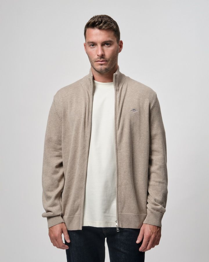 Casual Cotton Zip Cardigan