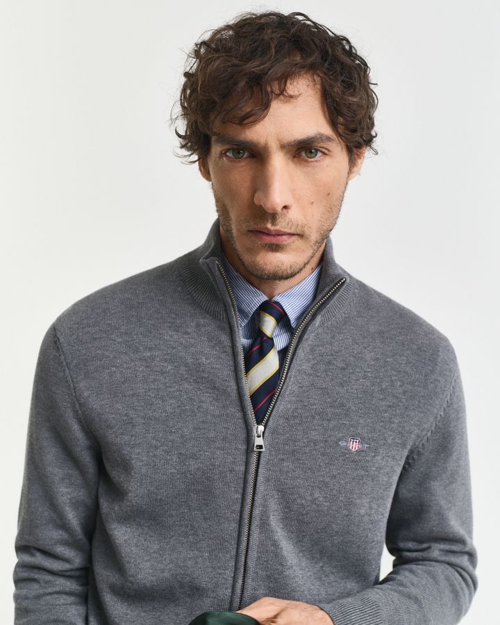 Casual Cotton Zip Cardigan