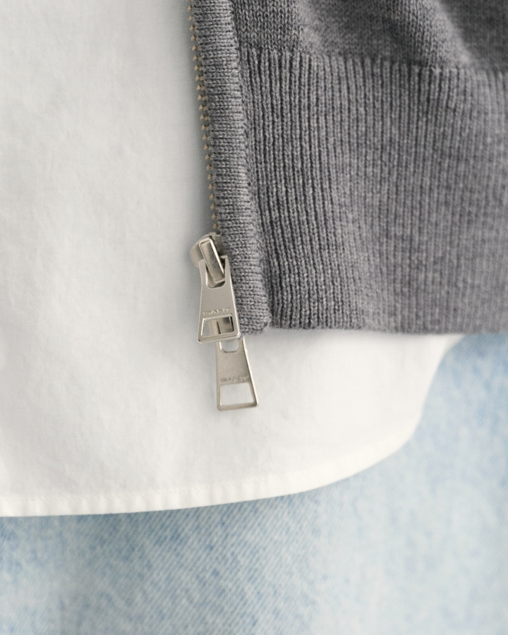 Casual Cotton Zip Cardigan