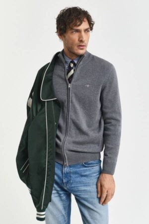 Casual Cotton Zip Cardigan