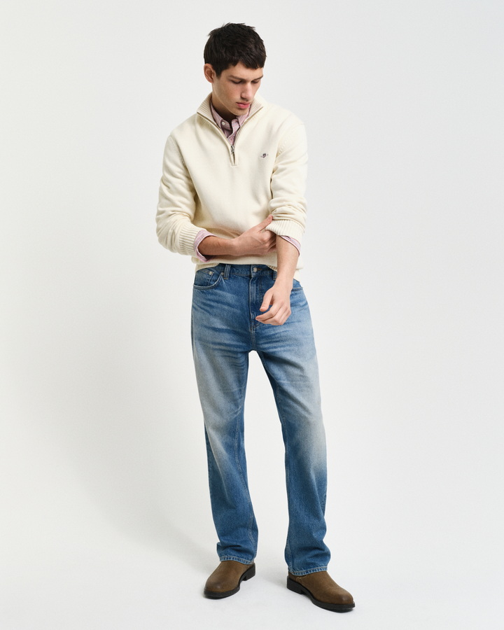 Casual Cotton Half-Zip Sweater