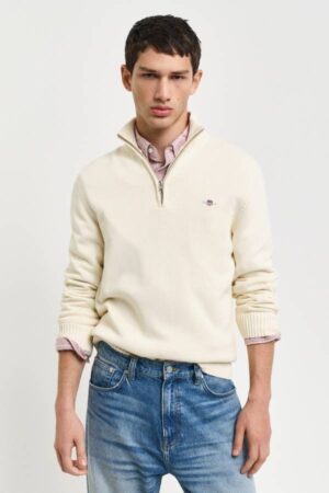 Casual Cotton Half-Zip Sweater