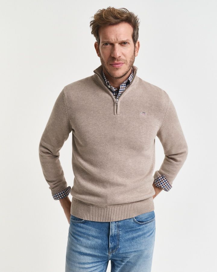 Casual Cotton Half-Zip Sweater