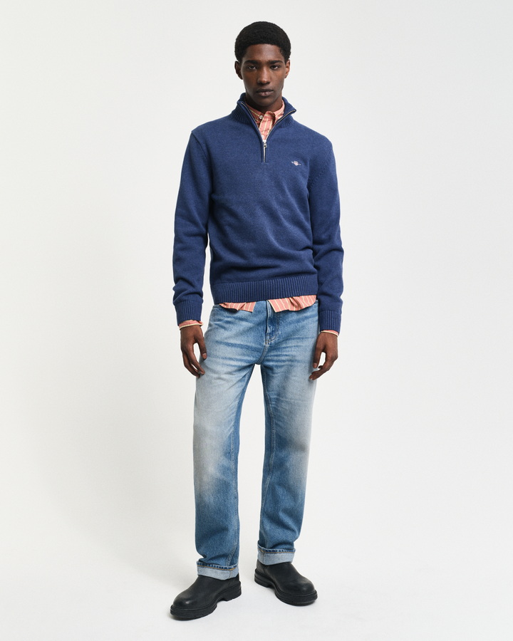 Casual Cotton Half-Zip Sweater