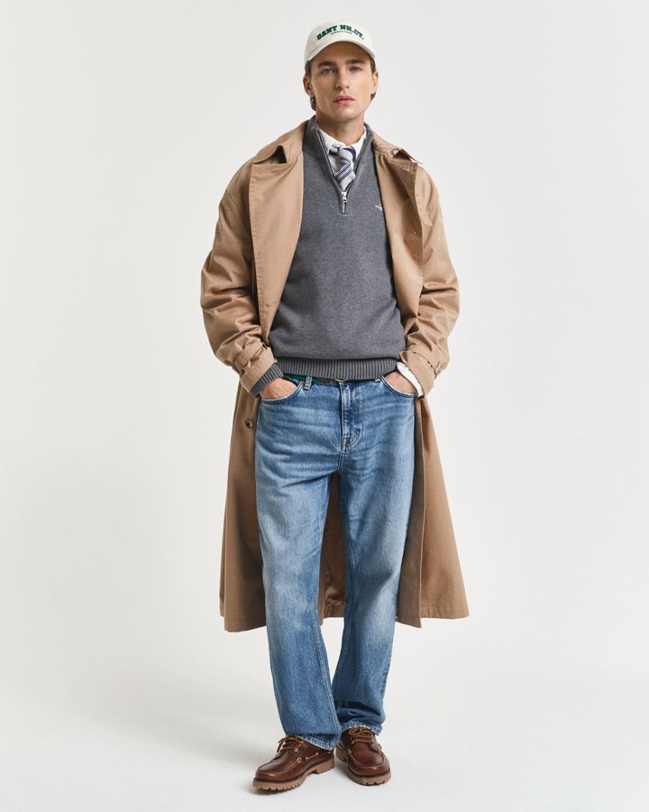 Casual Cotton Half-Zip Sweater