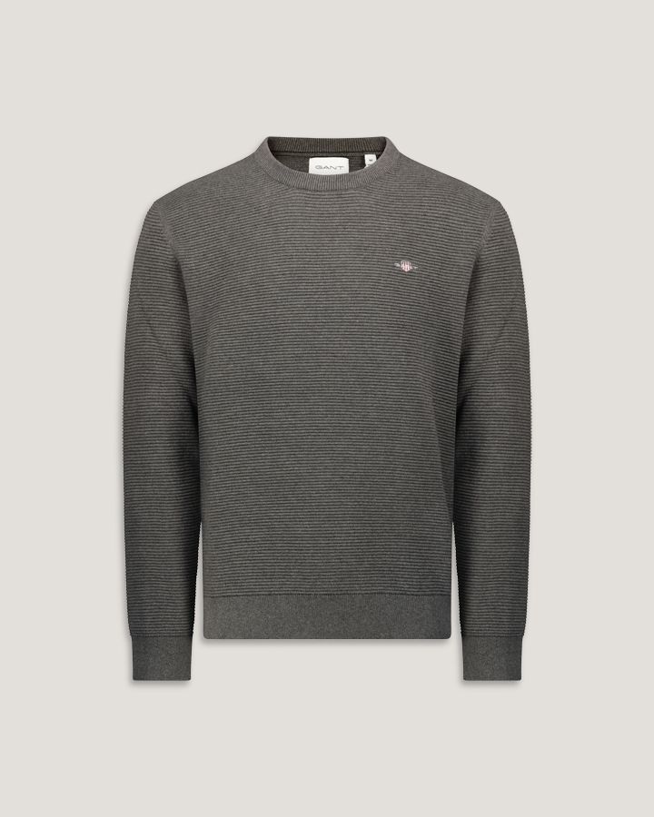 TEXTURED COTTON C-NECK