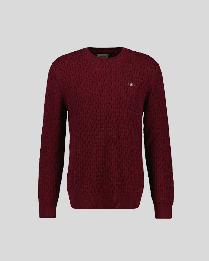 Textured Cotton C-Neck