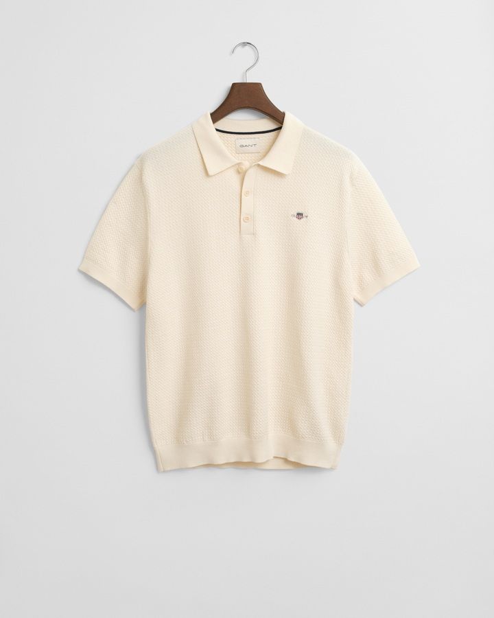 Textured Cotton Polo Shirt