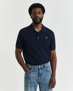 Textured Cotton Polo Shirt