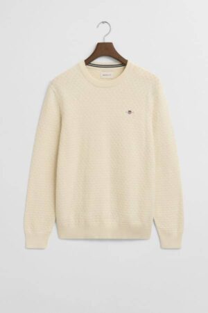 Micro Textured Crew Neck Sweater