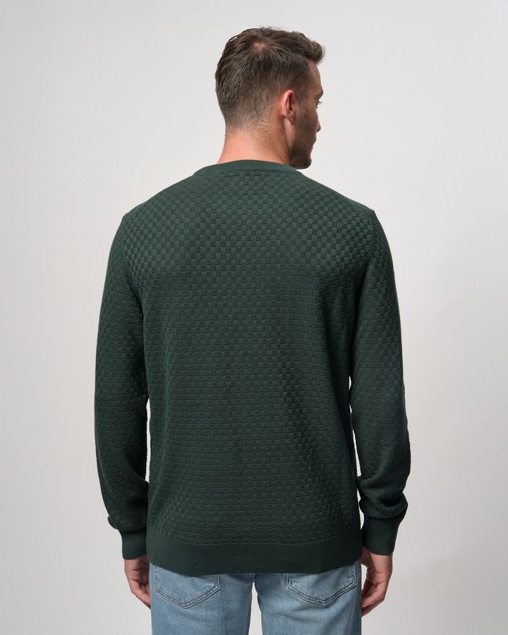 Micro Textured Crew Neck Sweater