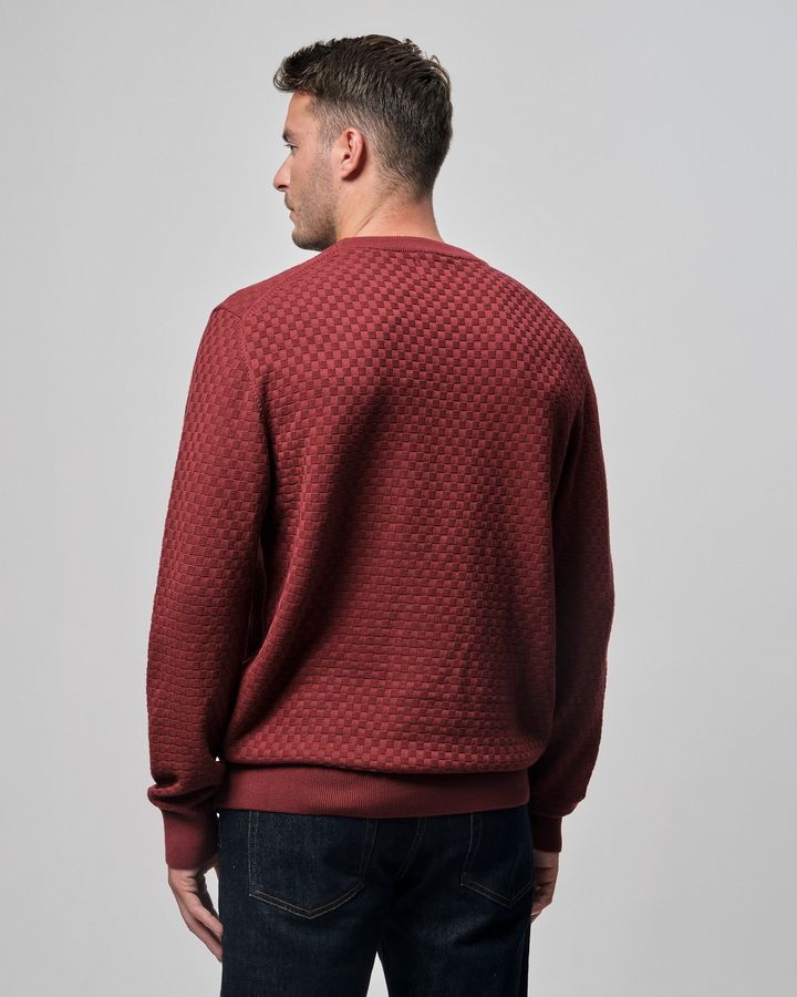 Micro Textured Crew Neck Sweater