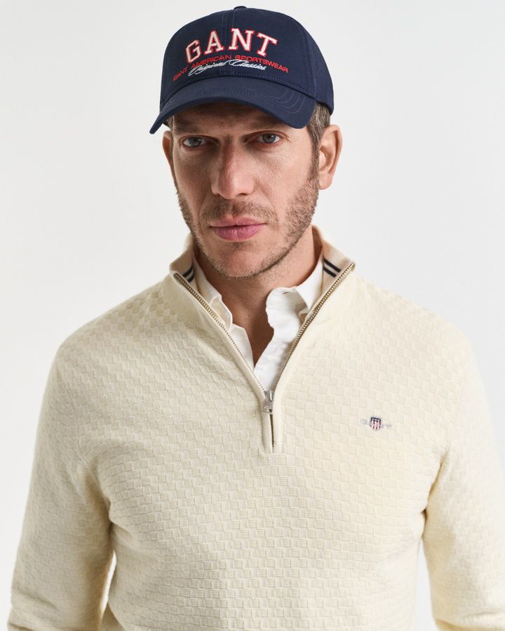 Micro Texture Half-Zip Sweater