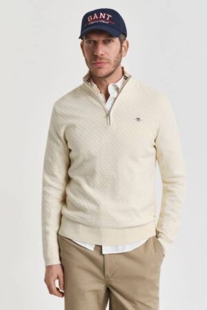 Micro Texture Half-Zip Sweater