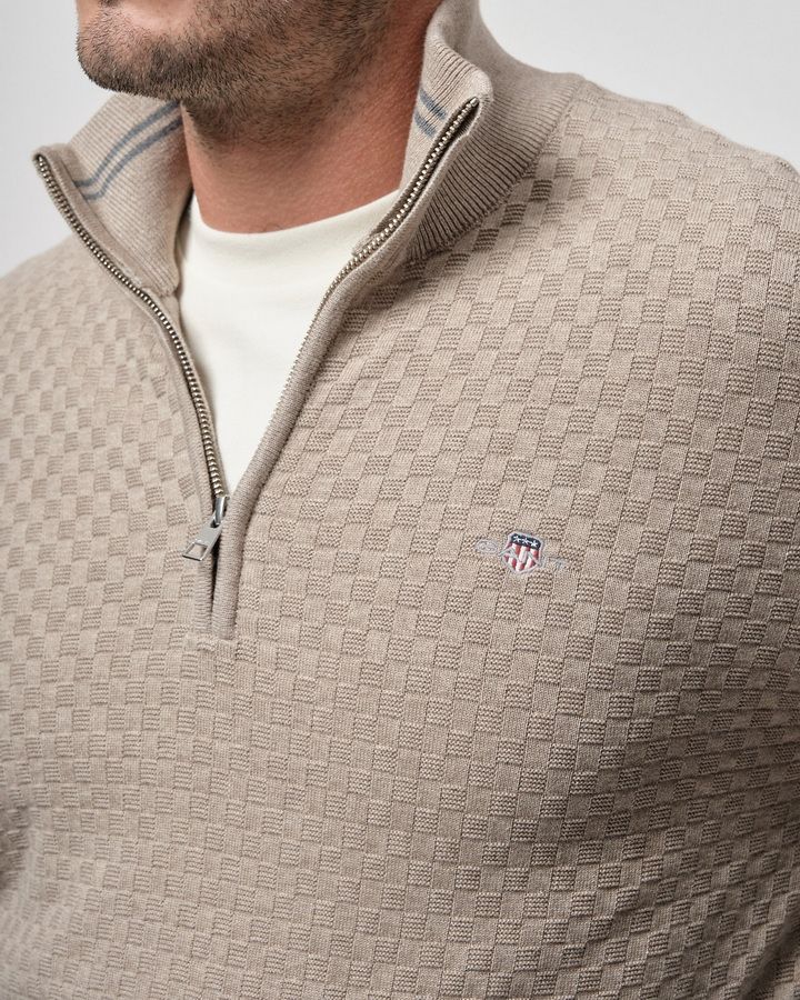 Micro Texture Half-Zip Sweater