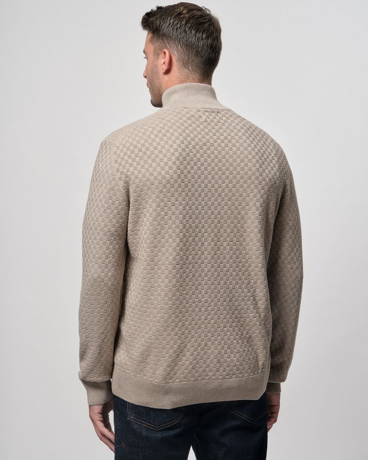Micro Texture Half-Zip Sweater
