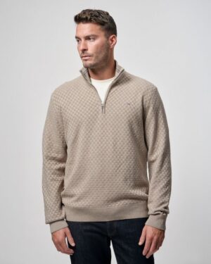 Micro Texture Half-Zip Sweater