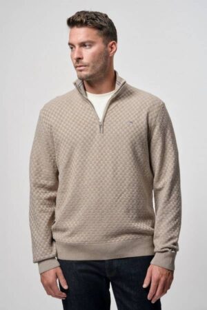 Micro Texture Half-Zip Sweater