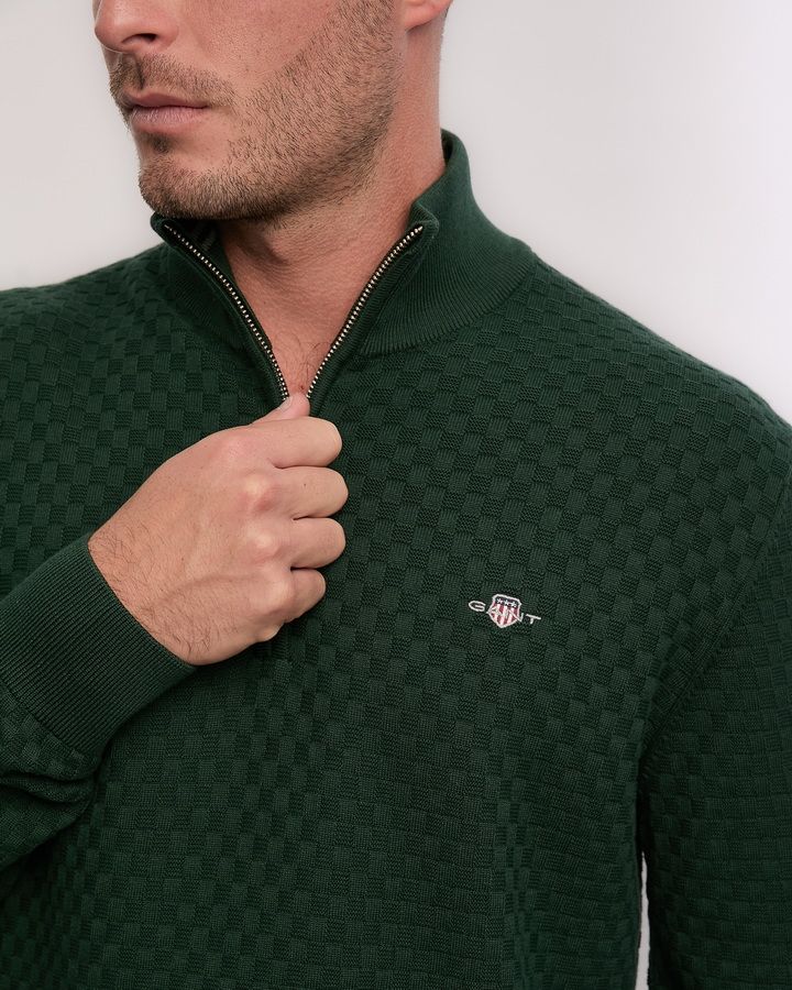 Micro Texture Half-Zip Sweater