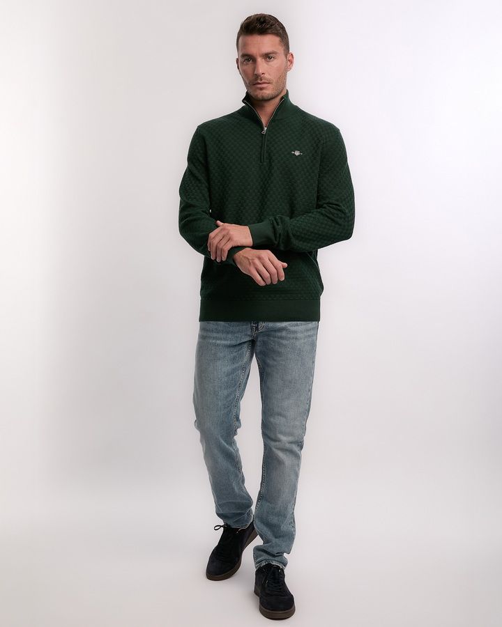 Micro Texture Half-Zip Sweater