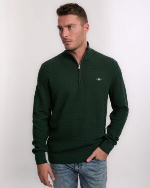 Micro Texture Half-Zip Sweater