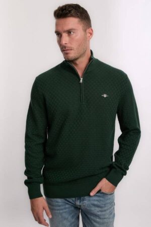 Micro Texture Half-Zip Sweater