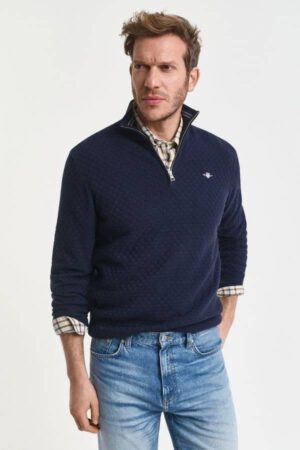 Micro Texture Half-Zip Sweater