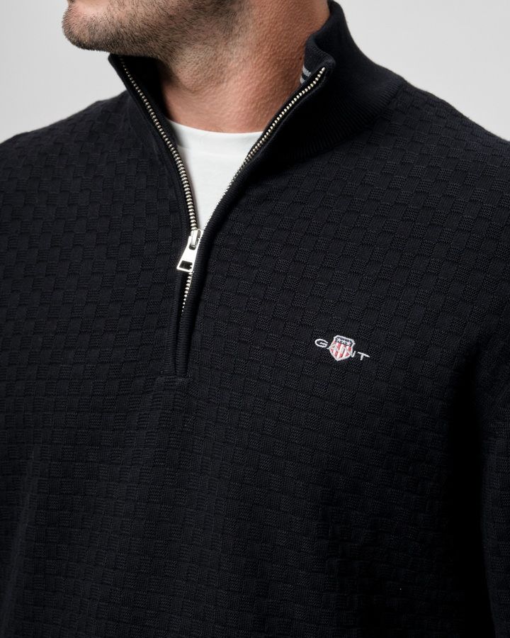 Micro Texture Half-Zip Sweater