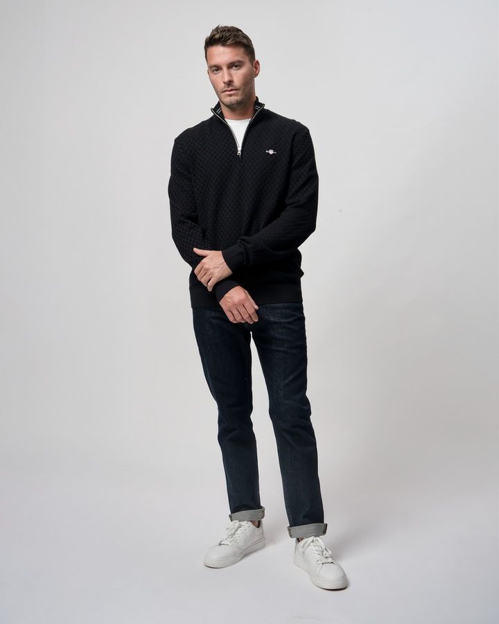 Micro Texture Half-Zip Sweater