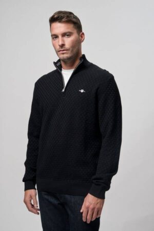 Micro Texture Half-Zip Sweater