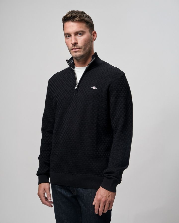 Micro Texture Half-Zip Sweater