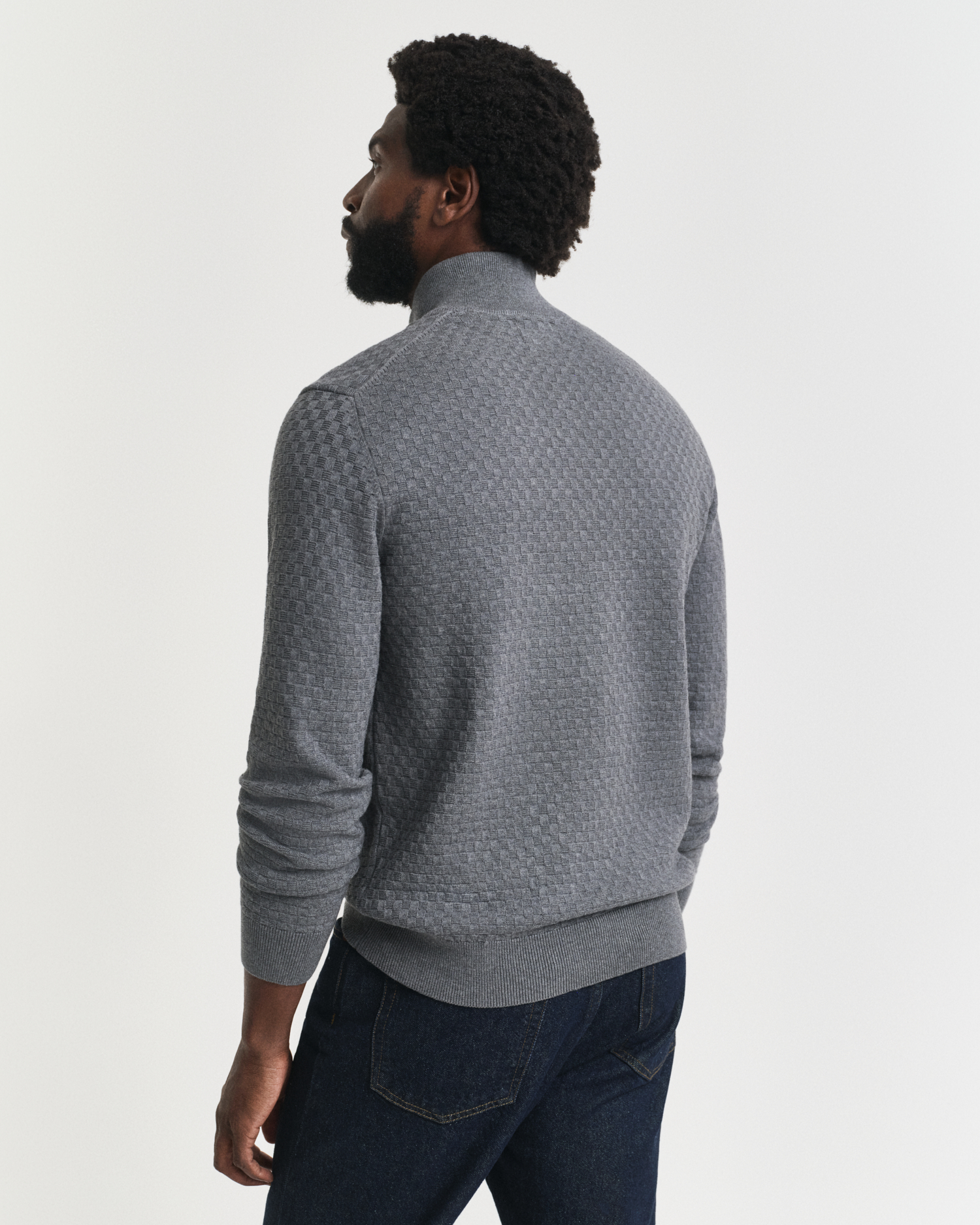 Micro Texture Half-Zip Sweater