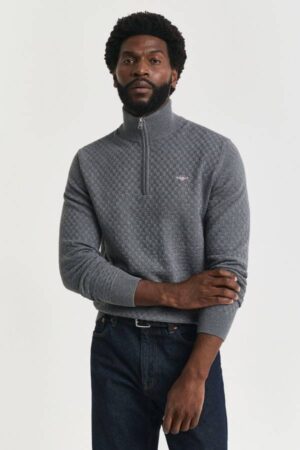 Micro Texture Half-Zip Sweater