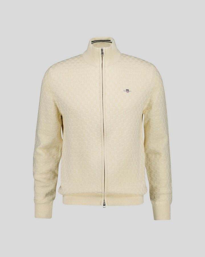 Micro Textured Zip Sweater